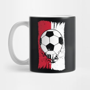 Vintage Polish Flag with Football // Poland Soccer Grunge Polska Flag Mug